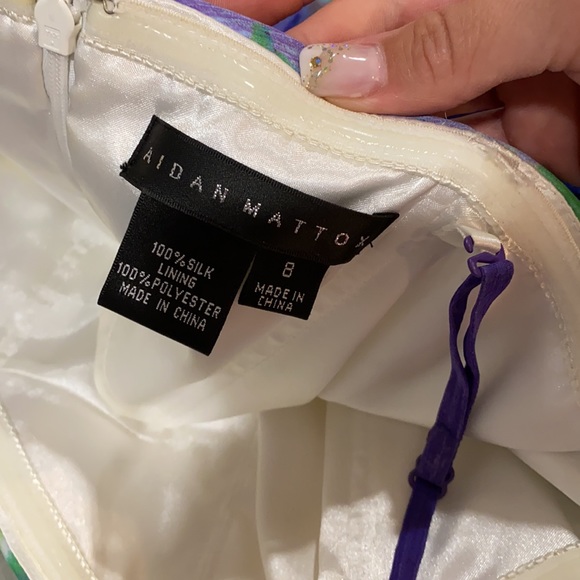 Aidan Mattox Watercolor Formal Silk Gown - Picture 3 of 3